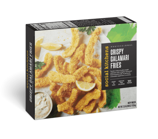 Crispy Calamari Fries front of box