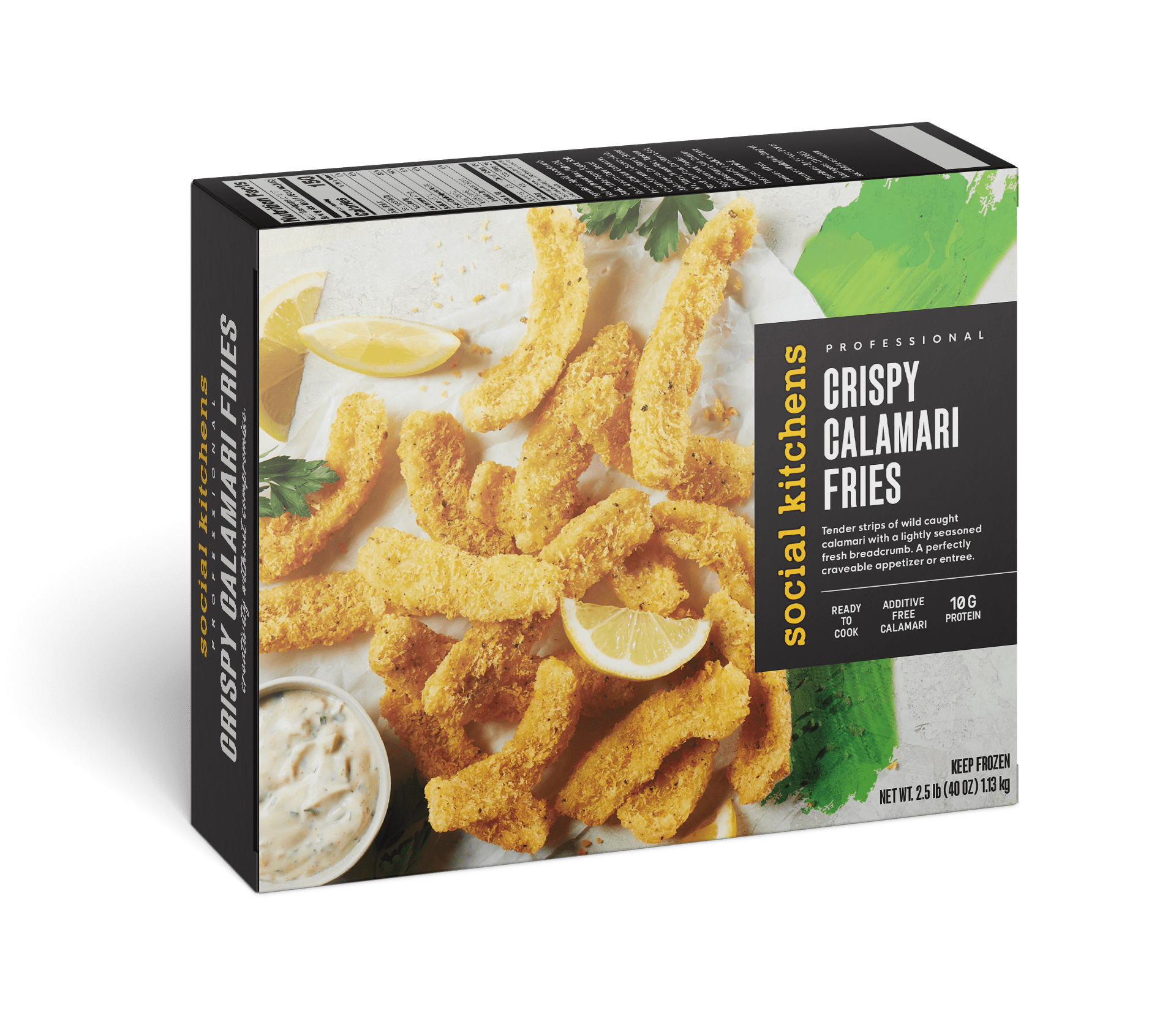 Crispy Calamari Fries front of box