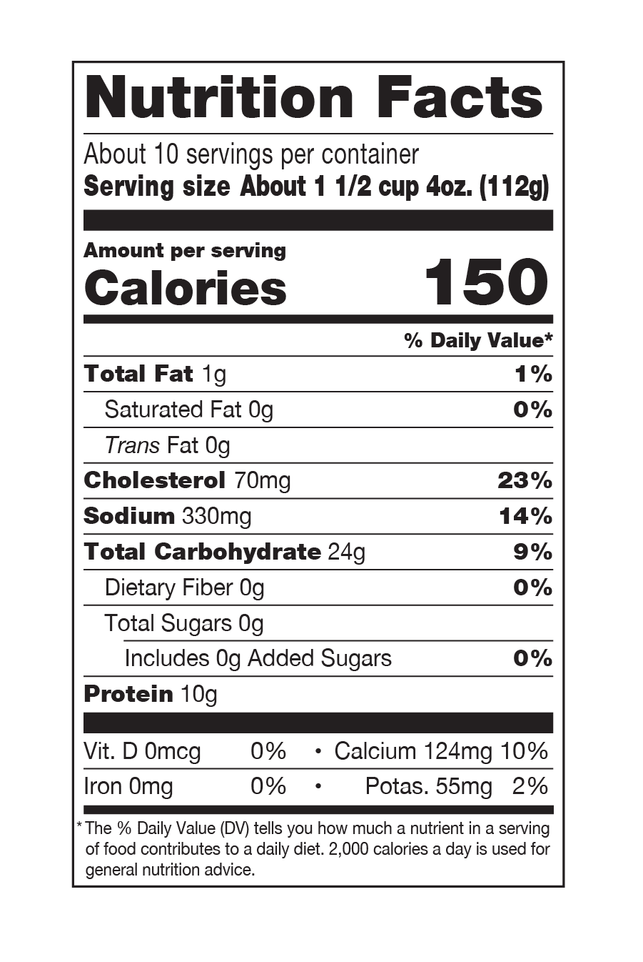 nutrition facts Crispy Calamari Fries