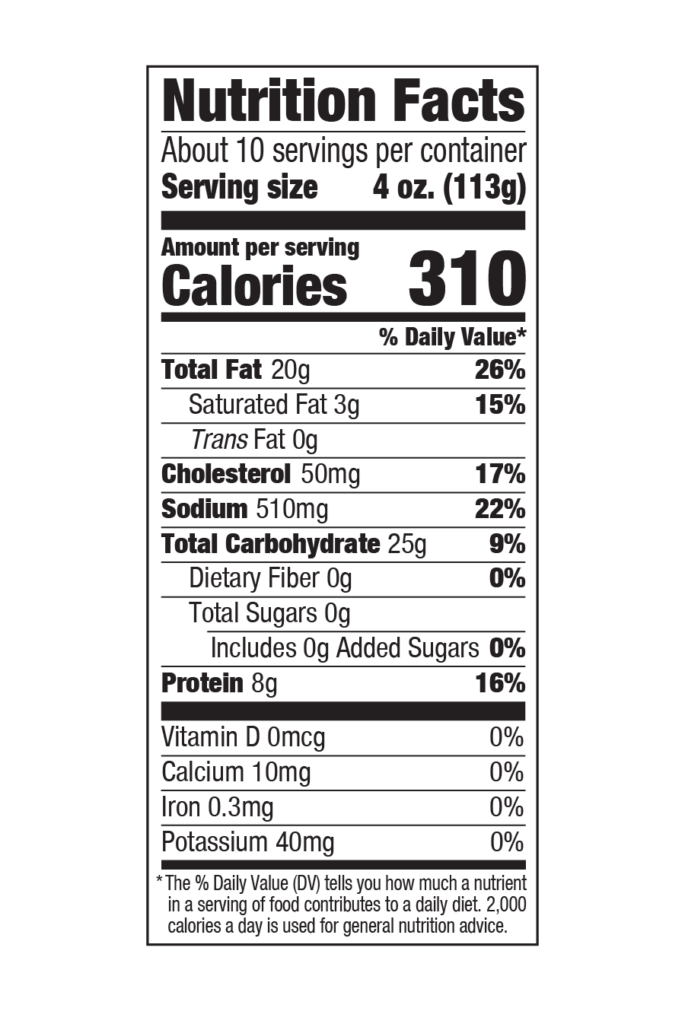 Social Kitchens Professional Crispy Battered Shrimp nutrition facts panel