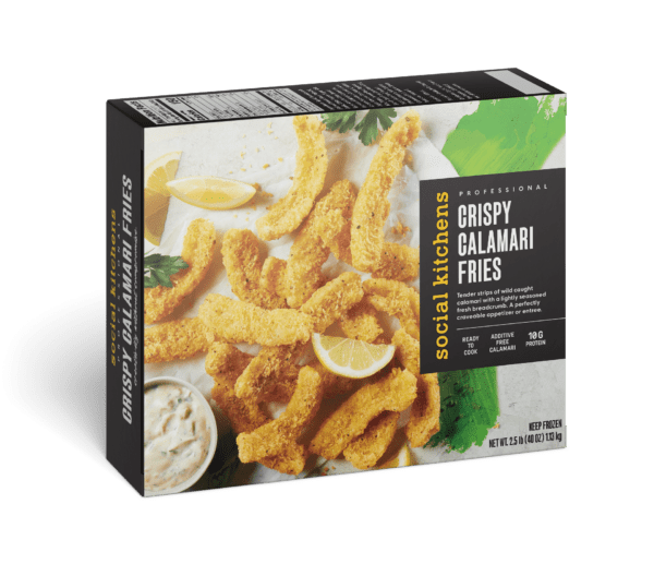 Crispy Calamari Fries front of box